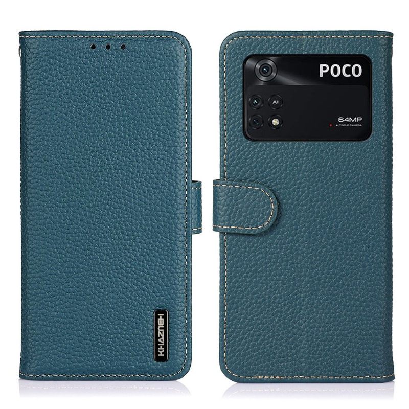 Folio-hoesje voor Poco M4 Pro 4G Anti-fall Khazneh Generfd Leer