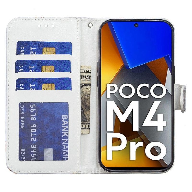 Folio-hoesje voor Poco M4 Pro 4G Gouden Vlinder