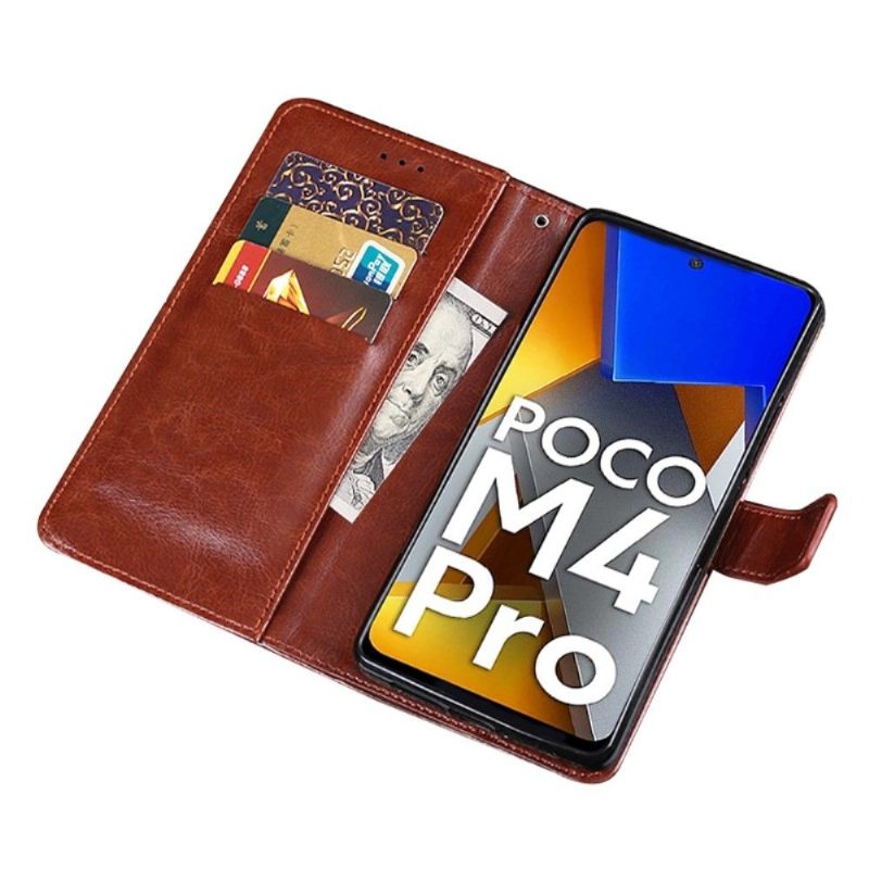 Folio-hoesje voor Poco M4 Pro 4G Idewei Folio Ledereffect