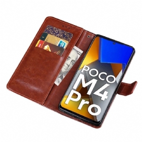 Folio-hoesje voor Poco M4 Pro 4G Idewei Folio Ledereffect