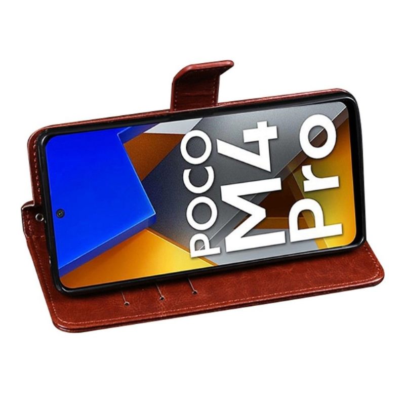 Folio-hoesje voor Poco M4 Pro 4G Idewei Folio Ledereffect