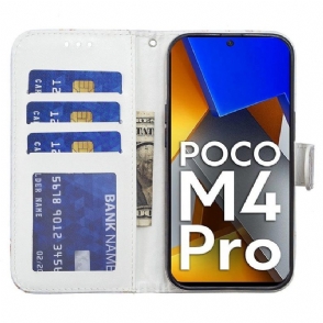 Folio-hoesje voor Poco M4 Pro 4G Luipaardpatroon