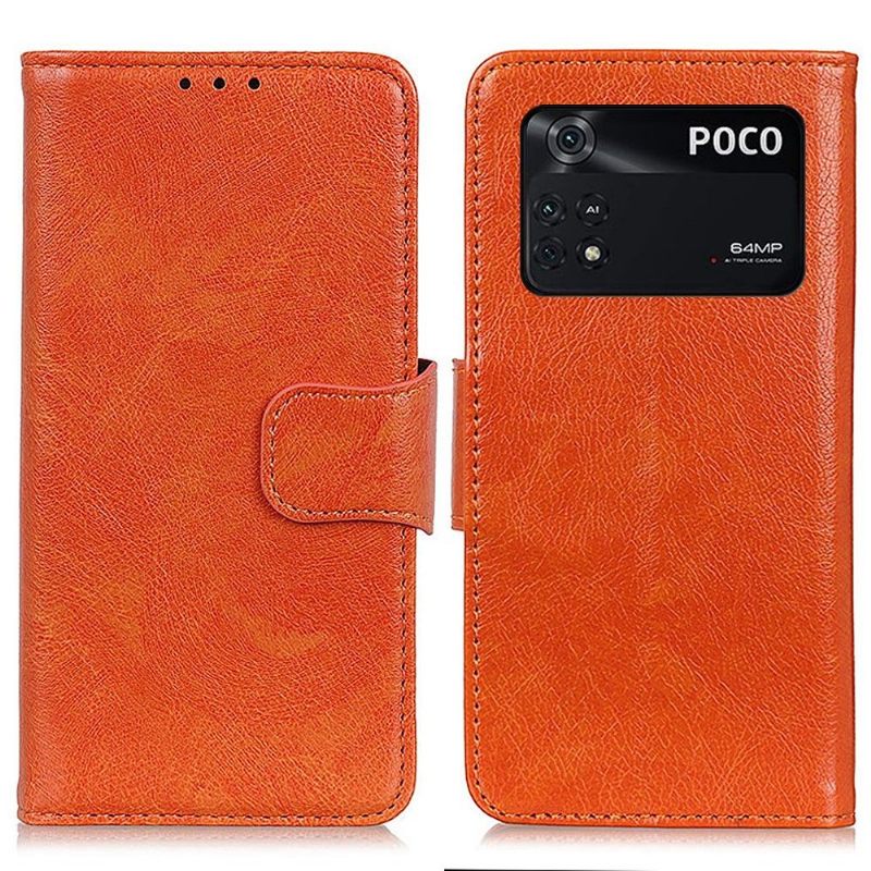 Leren Hoesje voor Poco M4 Pro 4G Bescherming Verouderde Lederen Stijl