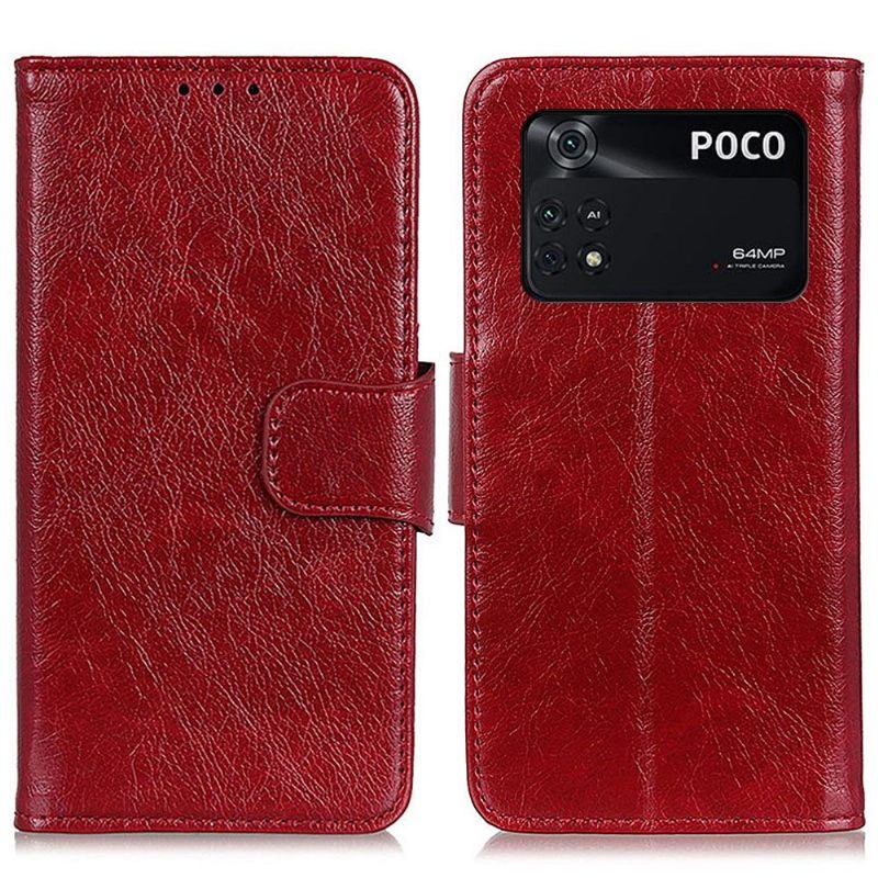 Leren Hoesje voor Poco M4 Pro 4G Bescherming Verouderde Lederen Stijl