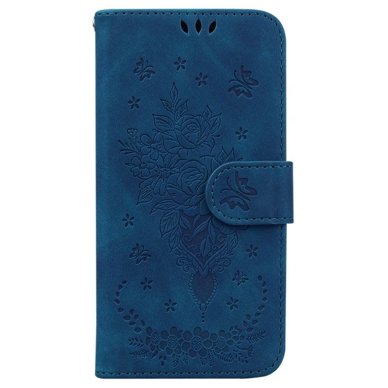 Leren Hoesje voor Honor 90 Rozen Met Riempje