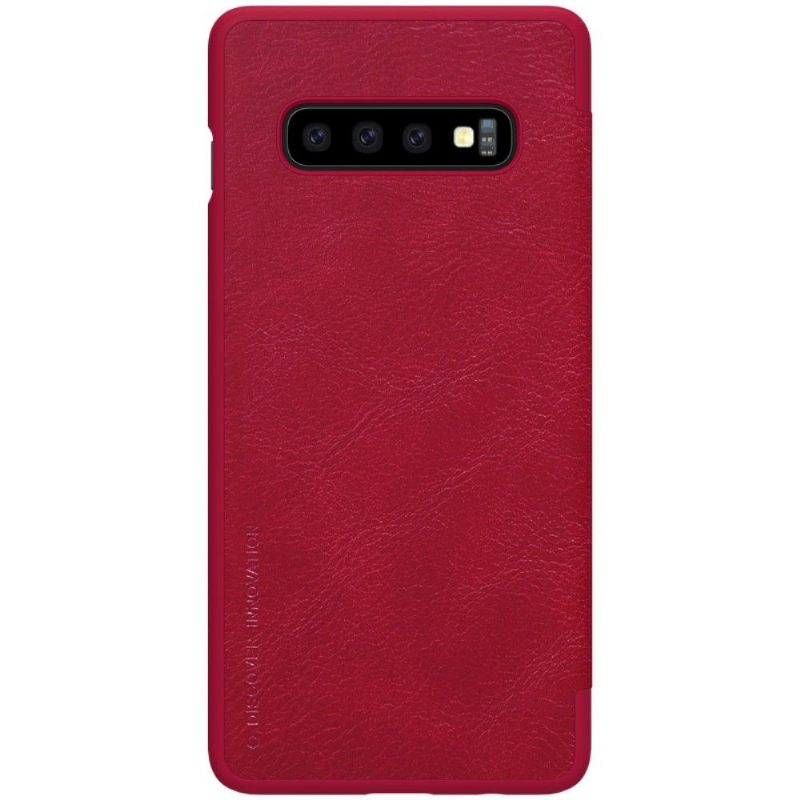 Case voor Samsung Galaxy S10 Plus Bescherming Nillkin Qin Lederen Hoes