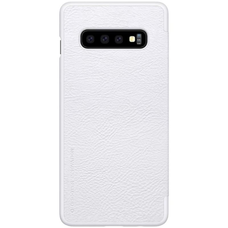 Case voor Samsung Galaxy S10 Plus Bescherming Nillkin Qin Lederen Hoes