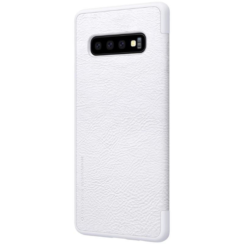 Case voor Samsung Galaxy S10 Plus Bescherming Nillkin Qin Lederen Hoes