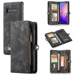 Hoesje Flip Case voor Samsung Galaxy S10 Plus Portemonnee Leren 2 in 1 En Magnetische Shell