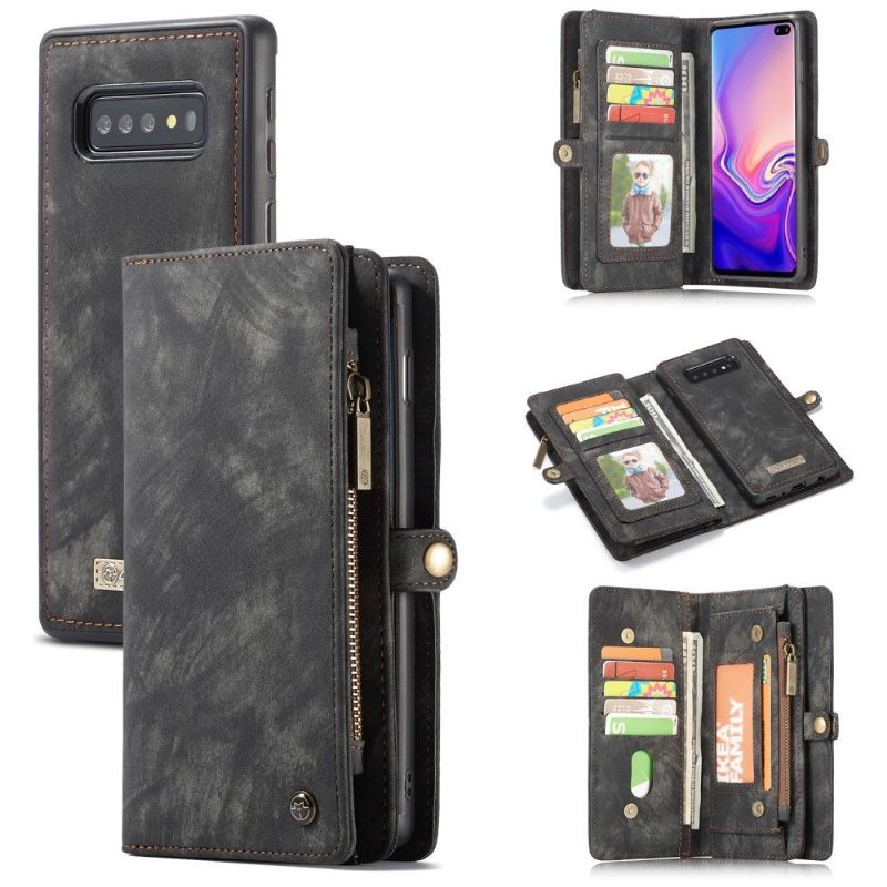 Hoesje Flip Case voor Samsung Galaxy S10 Plus Portemonnee Leren 2 in 1 En Magnetische Shell