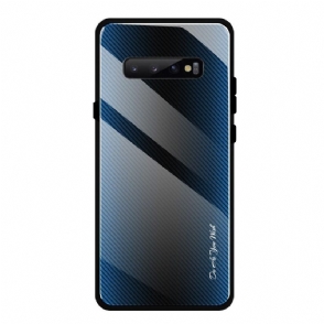 Hoesje voor Samsung Galaxy S10 Plus Achterkant Van Koolstofglas