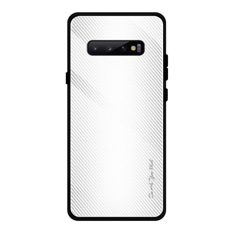 Hoesje voor Samsung Galaxy S10 Plus Achterkant Van Koolstofglas