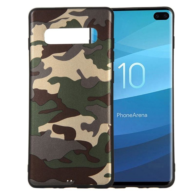 Hoesje voor Samsung Galaxy S10 Plus Anti-fall Militaire Camo Gel