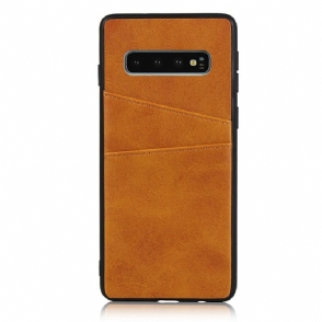 Hoesje voor Samsung Galaxy S10 Plus Kaarthouder Met Leren Effect