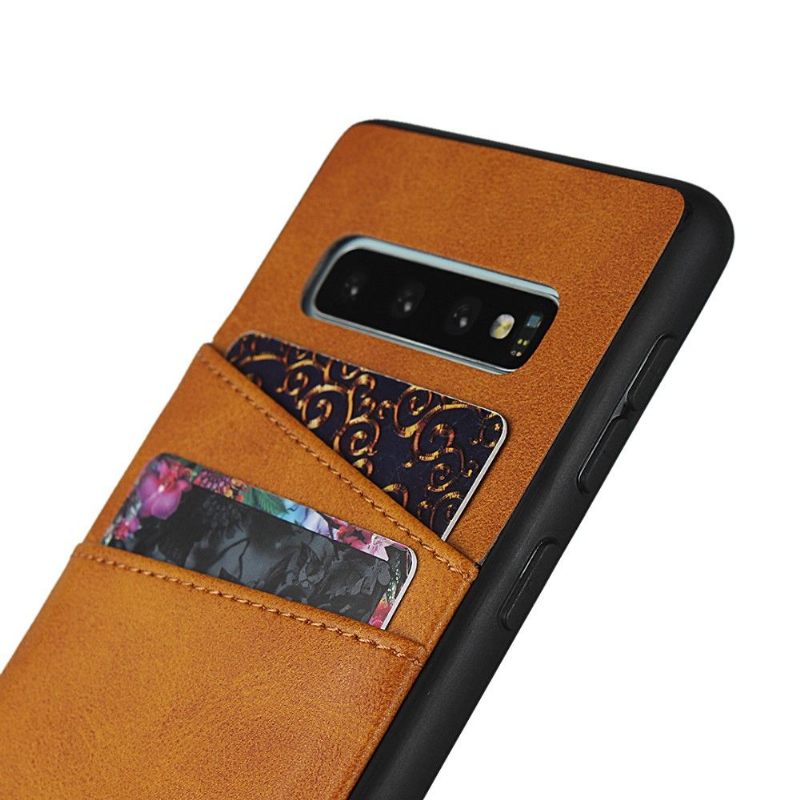 Hoesje voor Samsung Galaxy S10 Plus Kaarthouder Met Leren Effect