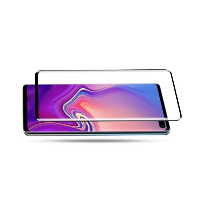 Telefoonhoesje voor Samsung Galaxy S10 Plus Bescherming Hoesje Schermbeschermer Van Gehard Glas Op Ware Grootte - Zwart