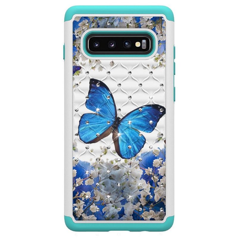 Telefoonhoesje voor Samsung Galaxy S10 Plus Schokbestendige Blauwe Vlinder