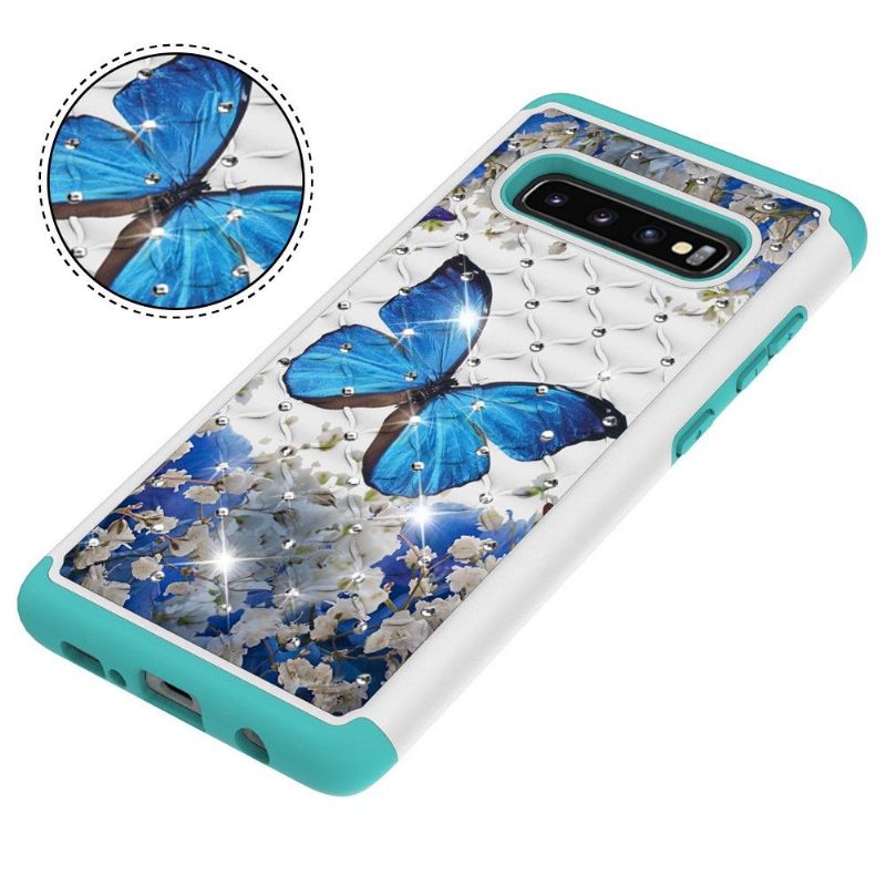 Telefoonhoesje voor Samsung Galaxy S10 Plus Schokbestendige Blauwe Vlinder