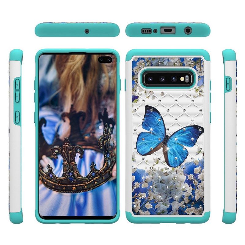 Telefoonhoesje voor Samsung Galaxy S10 Plus Schokbestendige Blauwe Vlinder