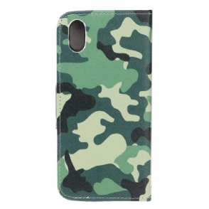 Leren Hoesje voor Huawei Y5 2019 Militaire Camouflage