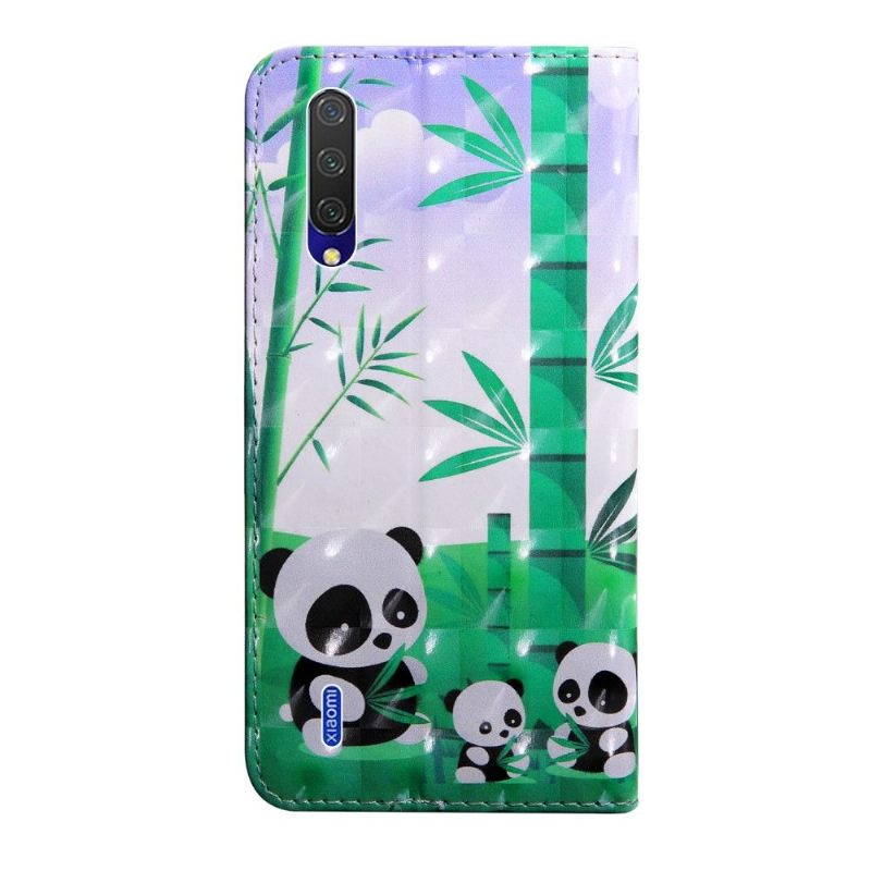 Folio-hoesje voor Xiaomi Mi 9 Lite Panda-familie