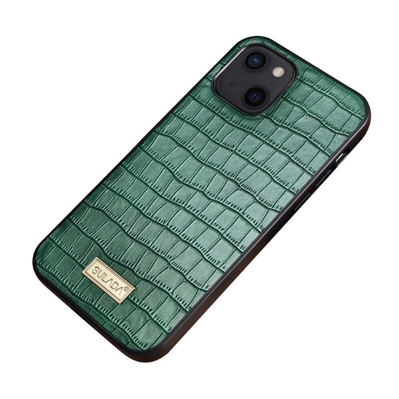 Hoesje voor iPhone 13 Mini Sulada Krokodillenleereffect