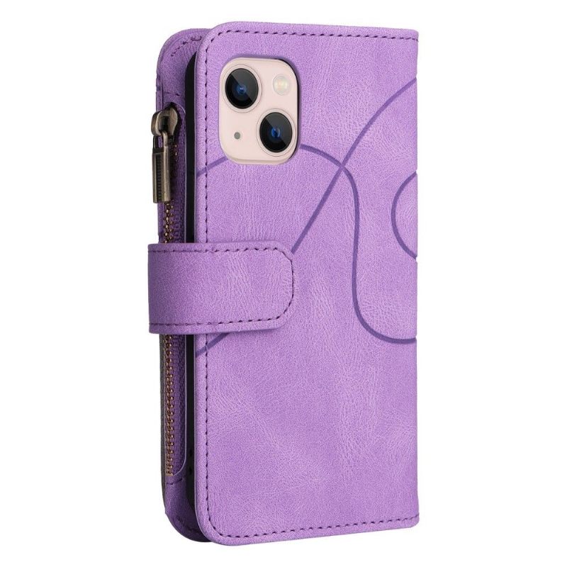 Leren Hoesje voor iPhone 13 Mini Bescherming Bicolor Artistieke 002 Serie