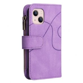 Leren Hoesje voor iPhone 13 Mini Bescherming Bicolor Artistieke 002 Serie