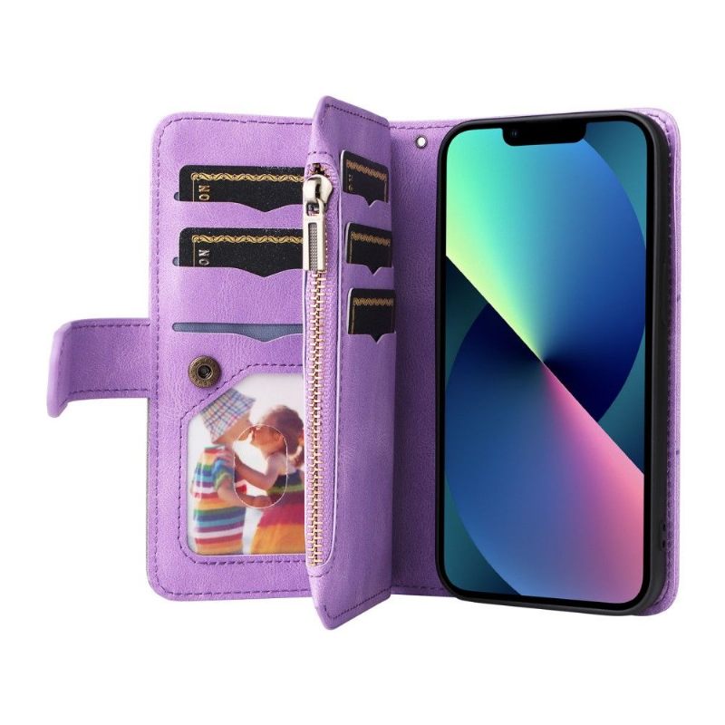 Leren Hoesje voor iPhone 13 Mini Bescherming Bicolor Artistieke 002 Serie