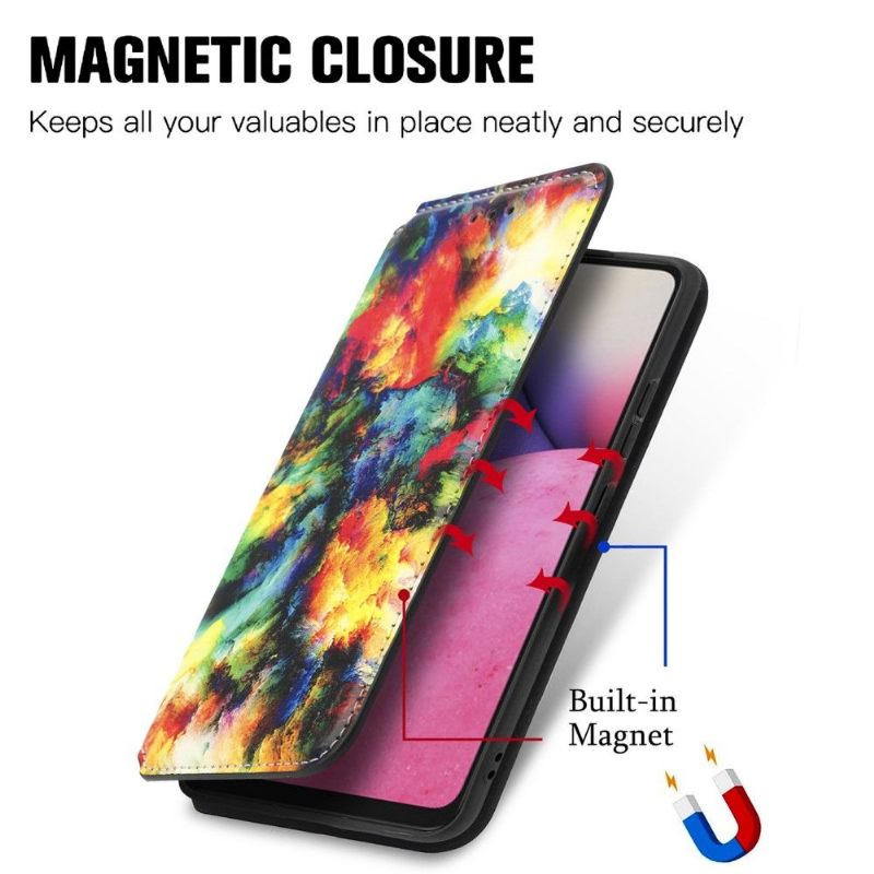 Folio-hoesje voor Samsung Galaxy A33 5G Iriserende Cloud Flip Flap