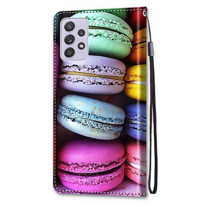 Leren Hoesje voor Samsung Galaxy A33 5G Bescherming Macarons