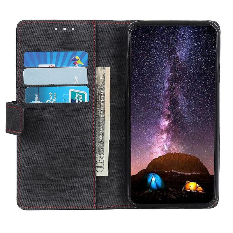 Flip Case voor Samsung Galaxy S20 Ultra Stoffen Bekleding Met Naden