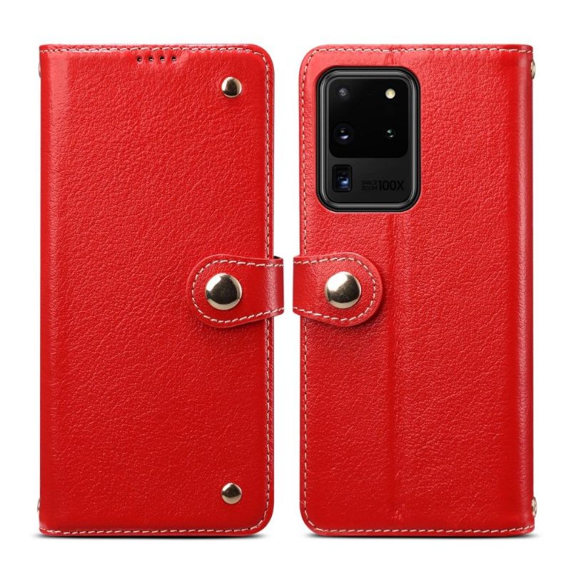 Folio-hoesje voor Samsung Galaxy S20 Ultra Premium Lederen Stiksels