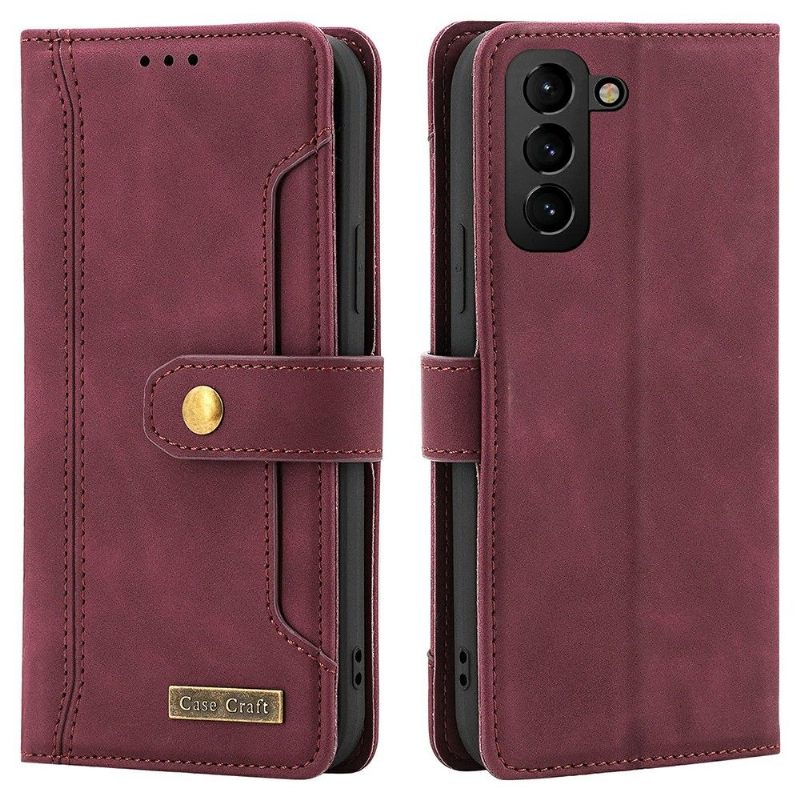 Folio-hoesje voor Samsung Galaxy S22 5G Bescherming Hoesje Case Craft Met Stiksels