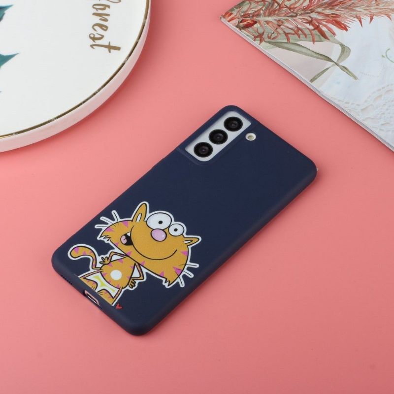 Hoesje voor Samsung Galaxy S22 5G Met Ketting Cartoon Kat