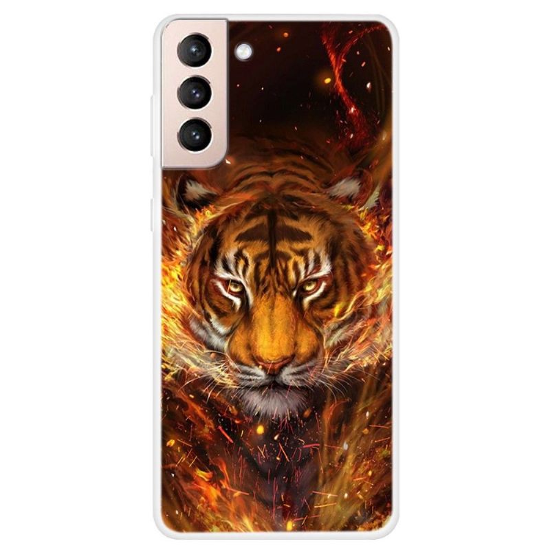 Hoesje voor Samsung Galaxy S22 5G Vuurtijger