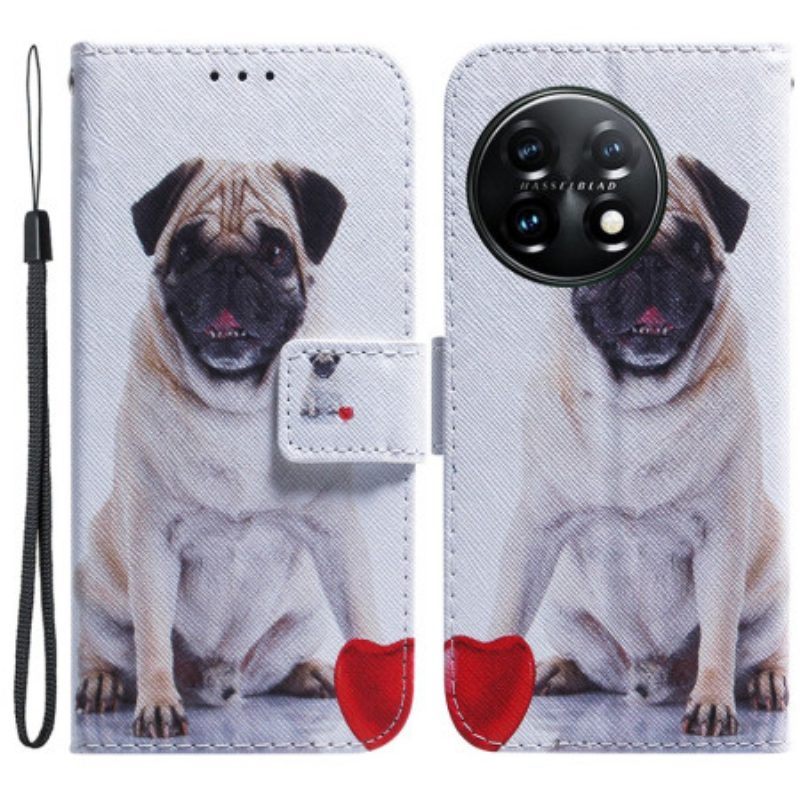 Folio-hoesje voor OnePlus 11 5G Mops Hond