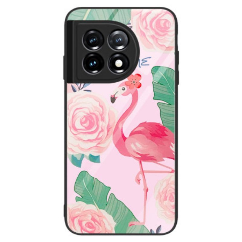 Hoesje voor OnePlus 11 5G Flamingo Gehard Glas