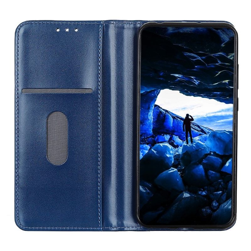 Cover voor Samsung Galaxy A71 Folio-hoesje Imitatieleer - Blauw