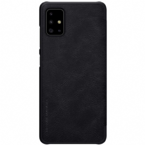Flip Case voor Samsung Galaxy A71 Nillkin Faux Leather Cover - Zwart