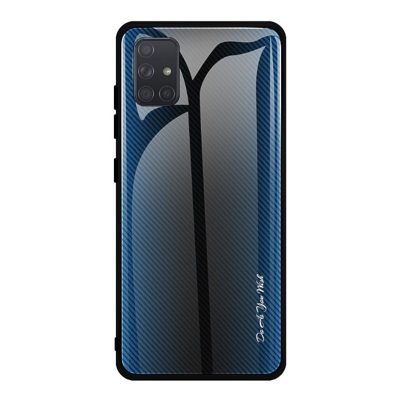 Hoesje voor Samsung Galaxy A71 Carbon Glas Achterkant