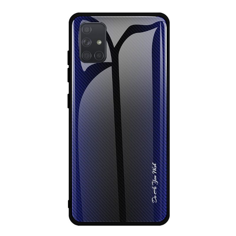 Hoesje voor Samsung Galaxy A71 Carbon Glas Achterkant