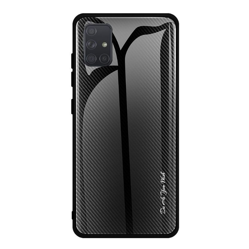 Hoesje voor Samsung Galaxy A71 Carbon Glas Achterkant