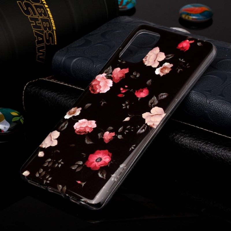 Hoesje voor Samsung Galaxy A71 Lichtgevende Bloemen