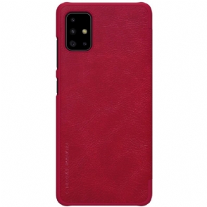 Leren Hoesje voor Samsung Galaxy A71 Nillkin Kunstleer Hoes - Rood