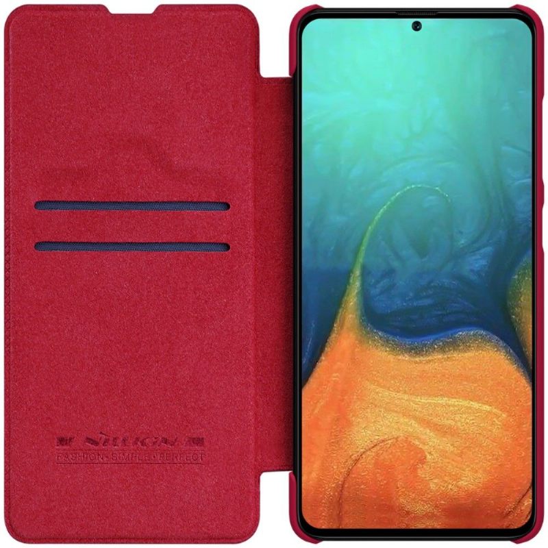 Leren Hoesje voor Samsung Galaxy A71 Nillkin Kunstleer Hoes - Rood