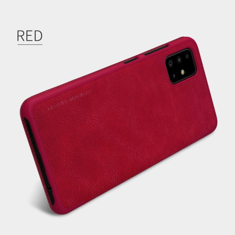 Leren Hoesje voor Samsung Galaxy A71 Nillkin Kunstleer Hoes - Rood