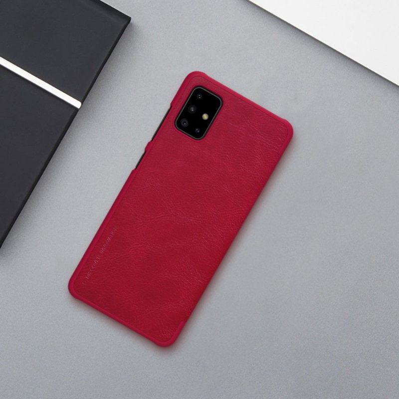 Leren Hoesje voor Samsung Galaxy A71 Nillkin Kunstleer Hoes - Rood