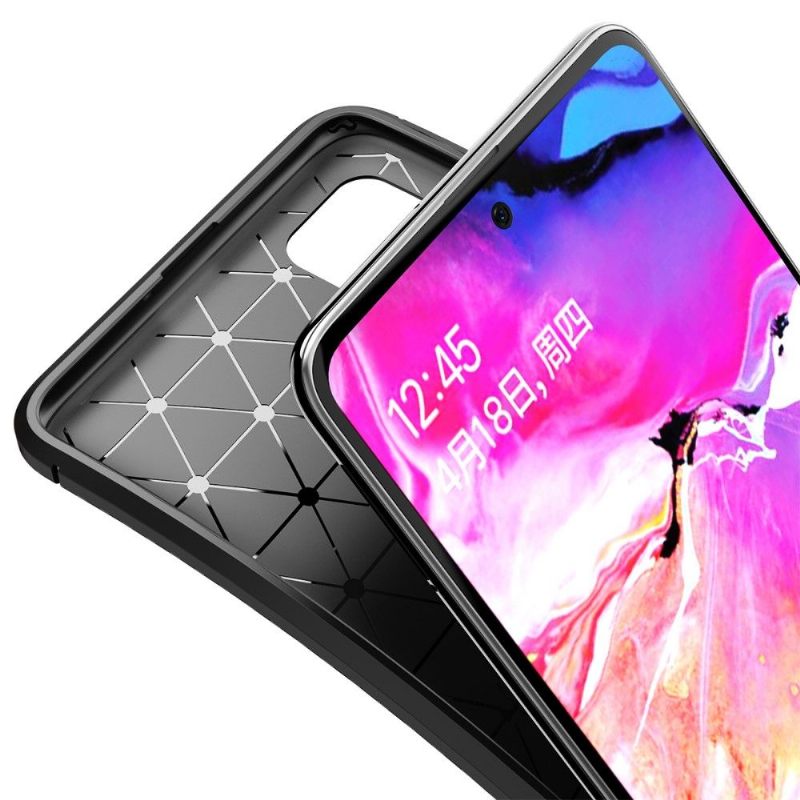 Telefoonhoesje voor Samsung Galaxy A71 Gel Koolstofvezel Stijl