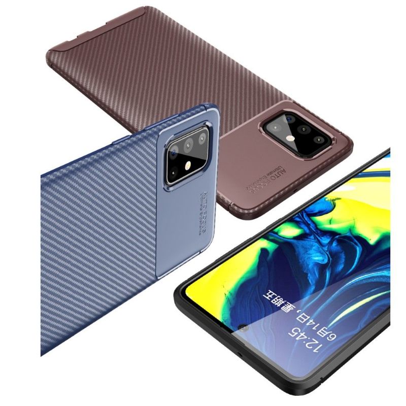 Telefoonhoesje voor Samsung Galaxy A71 Gel Koolstofvezel Stijl